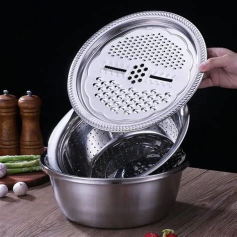 3pcs Set Multifunctional Vegetable Slicer Potato Graters Cheese Grater Cutter Drain Basin For
