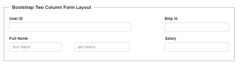 Simple Bootstrap Form Layout Examples