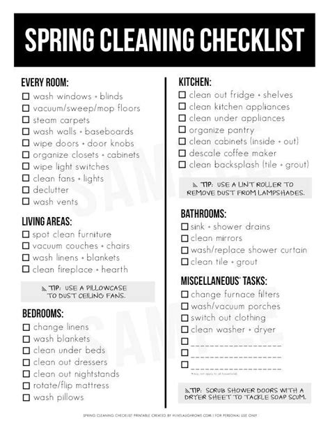 A Fantastic Resource A Printable Spring Cleaning Checklist That You