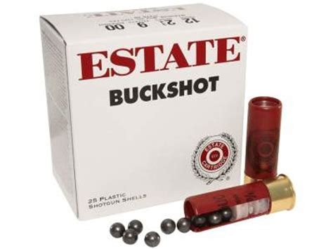 estate 12 ga 2 3 4 00 buckshot 9 pellets 1325fps 25 rounds