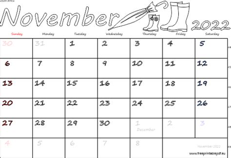 November 2022 South Africa Calendar Free Printable Pdf