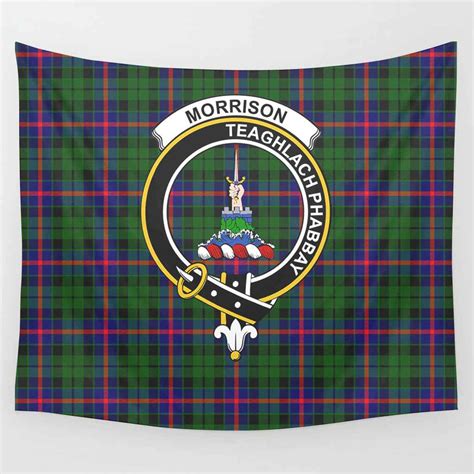 Scottish Morrison Clan Crest Tartan Tapestry