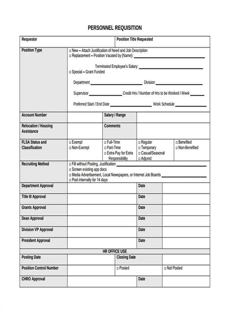 Free 5 Recruitment Requisition Forms In Ms Word Pdf