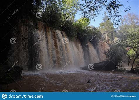 Kursunlu Waterfall In The Forest Near Antalya Turkey After Hard Rain