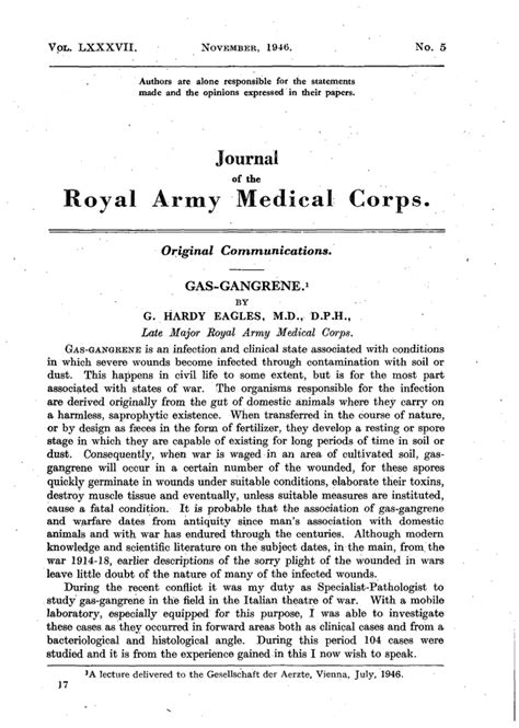 Gas Gangrene Bmj Military Health