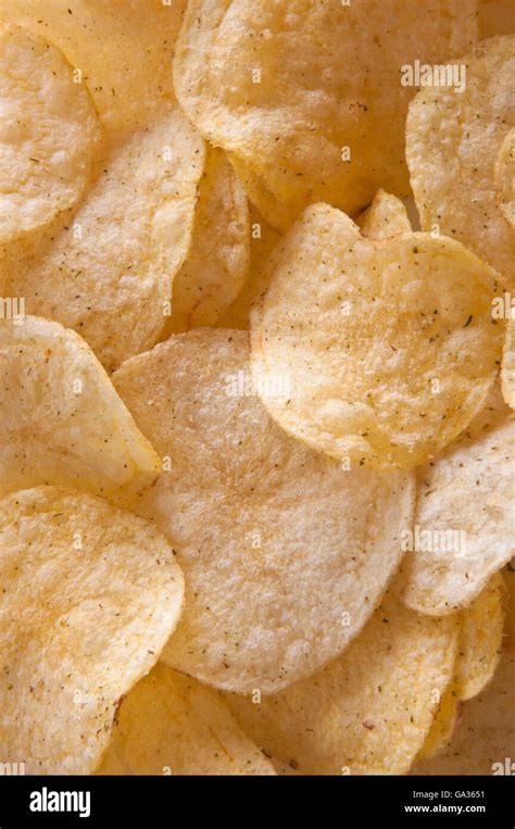 Yellow Potato Chips Pattern Background Stock Photo Alamy