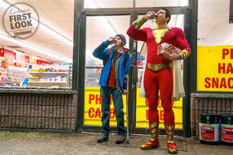 Shazam First Look Zachary Levi Drinks A Cola With His Best Friend