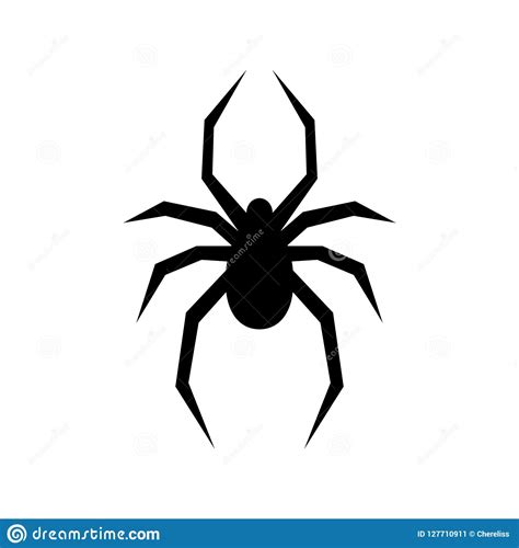 Black Spider Vector Silhouette Black Widow Flat Vector Illustration