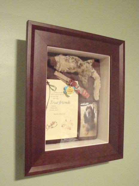The pet memorial wind chime is one of my favorite pet memorial ideas. How to make a shadowbox : Homeowner-rookies | Dog shadow box, Shadow box, Dog memorial