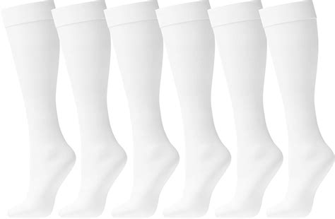Womens Nylon Dress Socks 6 Pairs Ladies Trouser Sock Soft Sheer Knee