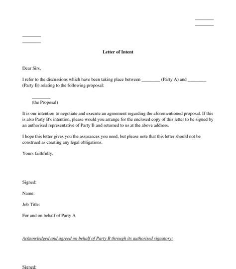 Check spelling or type a new query. Letter of Intent - Sample, Template - Word & PDF