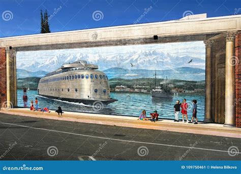 Mural Kalakala Ferry Port Angeles Washington Editorial Photo Image