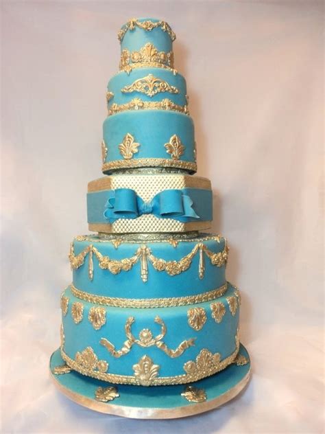 Gold And Turquoise Cake Gold And Turquoise Baroque Wedding Cake
