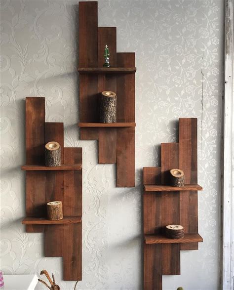 Modern Wall Shelf Solid Walnut For Hanging Plants Books Photos