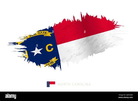 Painted Brushstroke Flag Of North Carolina With Waving Effect Vector