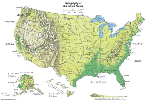 États Unis Topographique Carte Topographique Carte Des états Unis