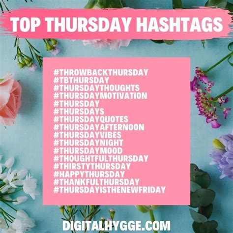 200 Daily Hashtags For Each Day Of The Week Digital Hygge