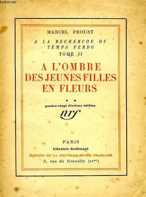 A La Recherche Du Temps Perdu Ii A Lombre Des Jeunes Filles En Fleurs Tome 2 By Proust