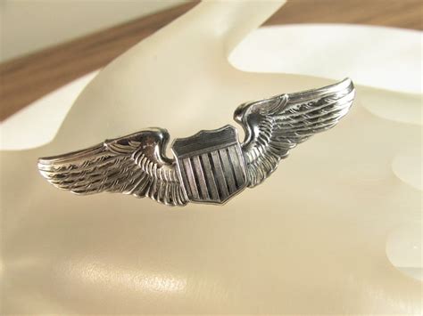 Usaf Pilot Wings Pin Silver Filled Ns Meyer Insignia Etsy