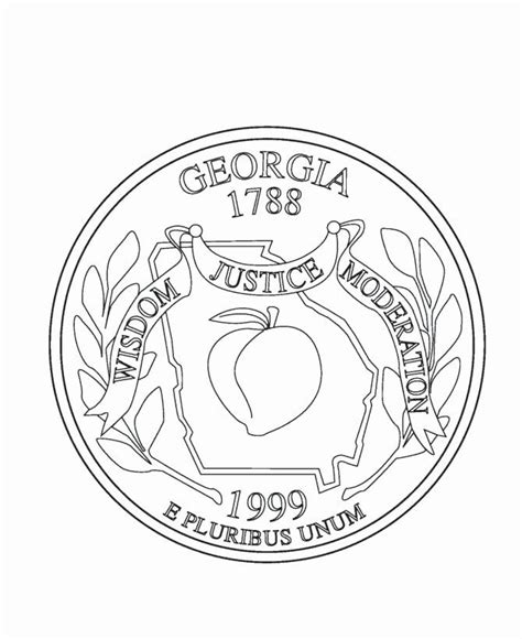Georgia State Symbols Coloring Pages Coloring Pages