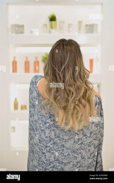 Female After Hair Treatment In Saloon Spa Stock Photo Alamy