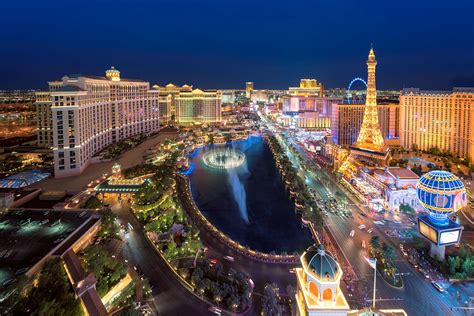 Aerial View Of Las Vegas Strip In Nevada As Seen At Night USA MeTV