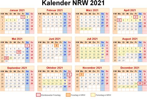 Die eine woche pfingstferien beginnt je nachdem wann pfingsten ist, sprich mitte mai bis mitte juni. Druckbare Leer Sommerferien 2021 NRW Kalender Zum ...