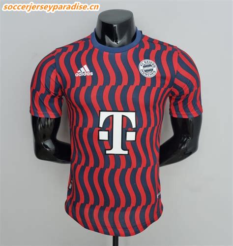 Bayern Munich 2022/23 Training Jersey Red Navy Player Version Model
