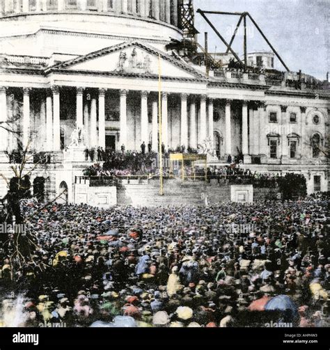 Inauguration Of Abraham Lincoln At The Unfinished Us Capitol March 4