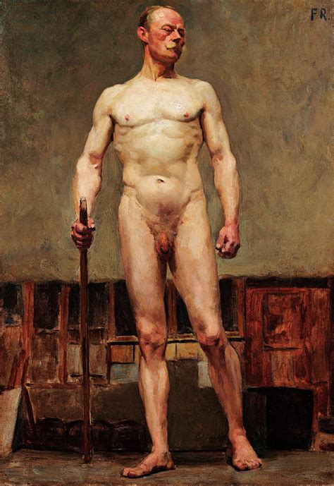 Study Of Male Nude Painting By Mario Villares Barbosa Pixels