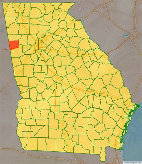 Map Of Haralson County Georgia