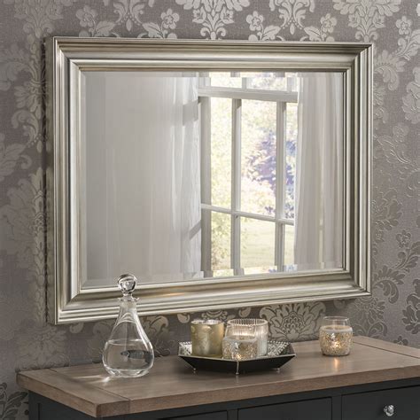 Dekoartikel günstig und bequem online kaufen! YG601 Silver modern rectangle wall mirror with stepped ...