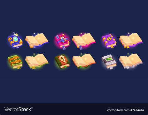 Enchanting Collection Of Magic Books Filled Vector Image