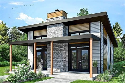 Plan 22403dr Contemporary Vacation Retreat Contemporary House Plans