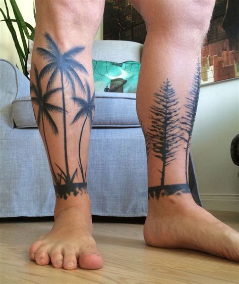 Tree And Palmtree Tattoo Palm Tattoos Palm Tree Tattoo Cool Tattoos