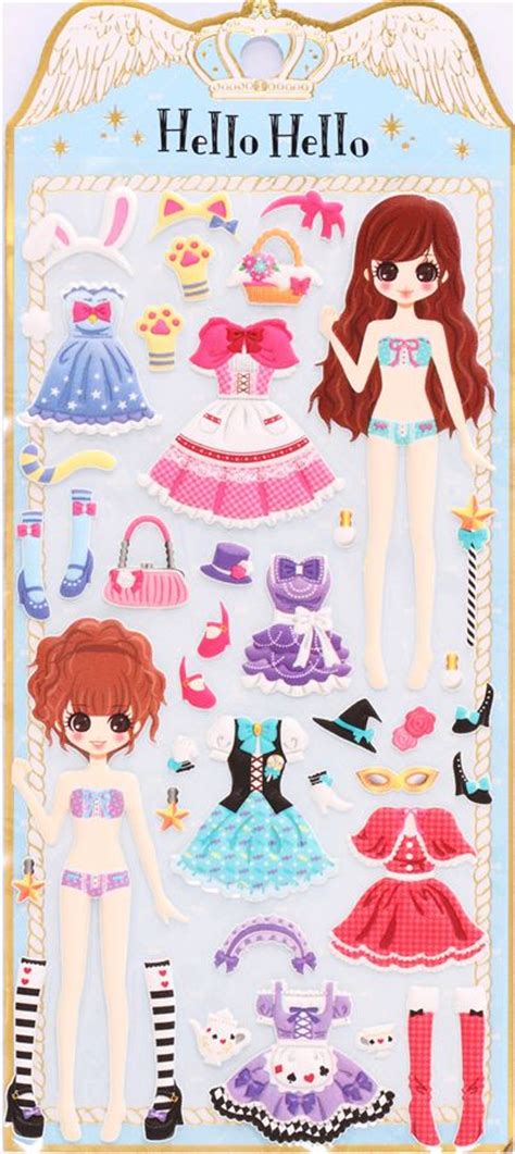 Japanese Kamio Dress Up Doll 3d Stickers Party Costumes Cute Stickers