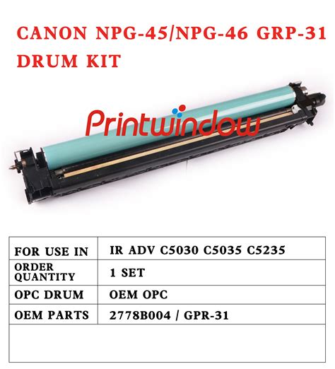 Délai de sortie de la première copie. Printwindow NPG-45 Drum Unit For Canon iR ADVANCE C5030 ...