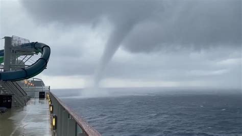 Huge Tornado Passes By Cruise Ship Sailing In Mediterranean Climate