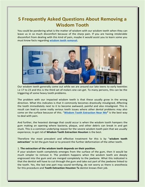 5 Frequently Asked Questions About Removing A Wisdom Tooth
