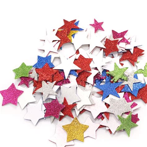 3d Stickers Toys Glitter Star Foam Stickers For Card Stitch Cardmaking