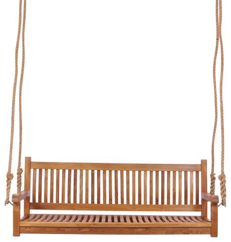 Teak Wood Elzas Double Porch Swing Made From A Grade Teak Wood Transitional Porch Swings