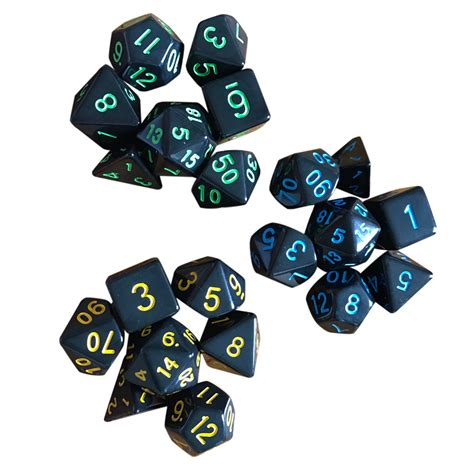 Mayitr New Pcs Set Multi Sided Dice Game Dungeons Dragons Polyhedral Acrylic Dice Set Nickel