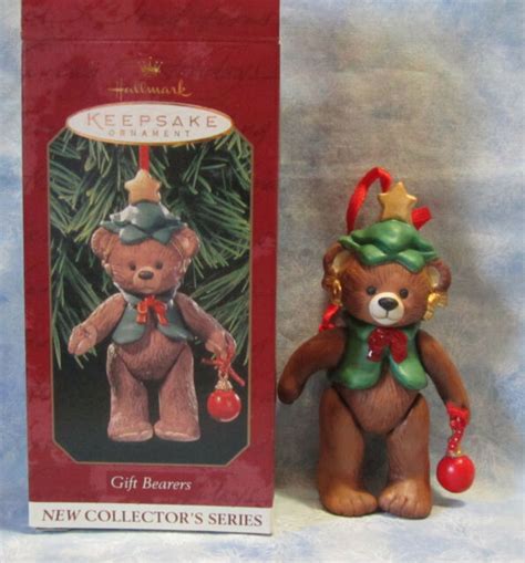 Hallmark Ornament T Bearers 1999 Porcelain Jointed Bear Christmas
