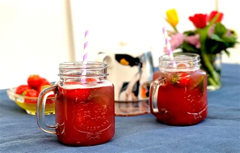 Strawberry Honey Hibiscus Iced Tea