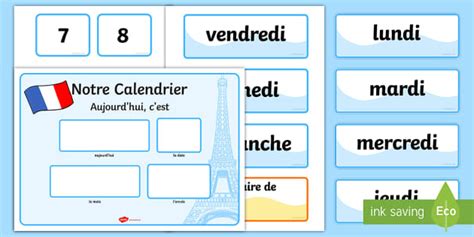 French Calendar Display Pack French Resources Twinkl
