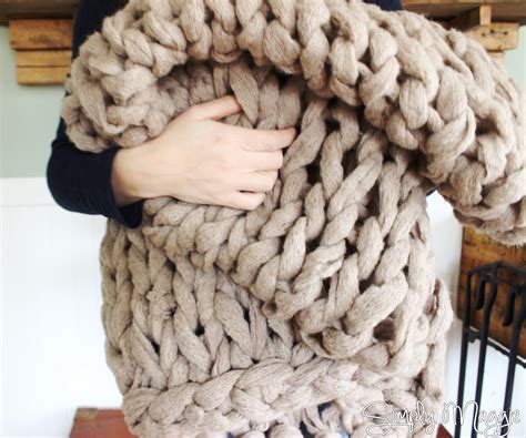 Arm Knit A Blanket In 45 Minutes By Simply Maggie