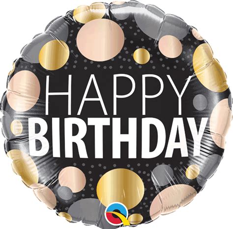 Happy Birthday Big Metallic Dots 18 Foil Balloon
