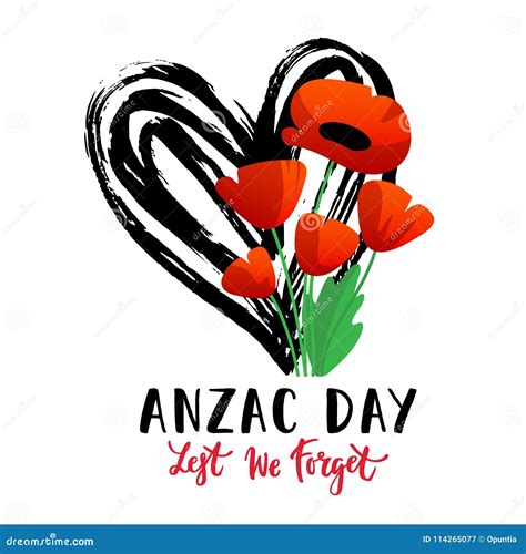 Anzac day vector card stock vector. Illustration of lettering - 114265077