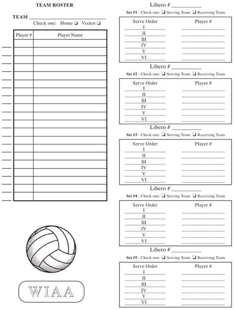 Washington Volleyball Team Roster Sheet Wiaa Download