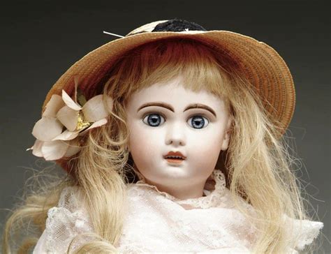 Jumeau Doll Bebe Blue Paperweight Eyes Open Mouth With Teeth